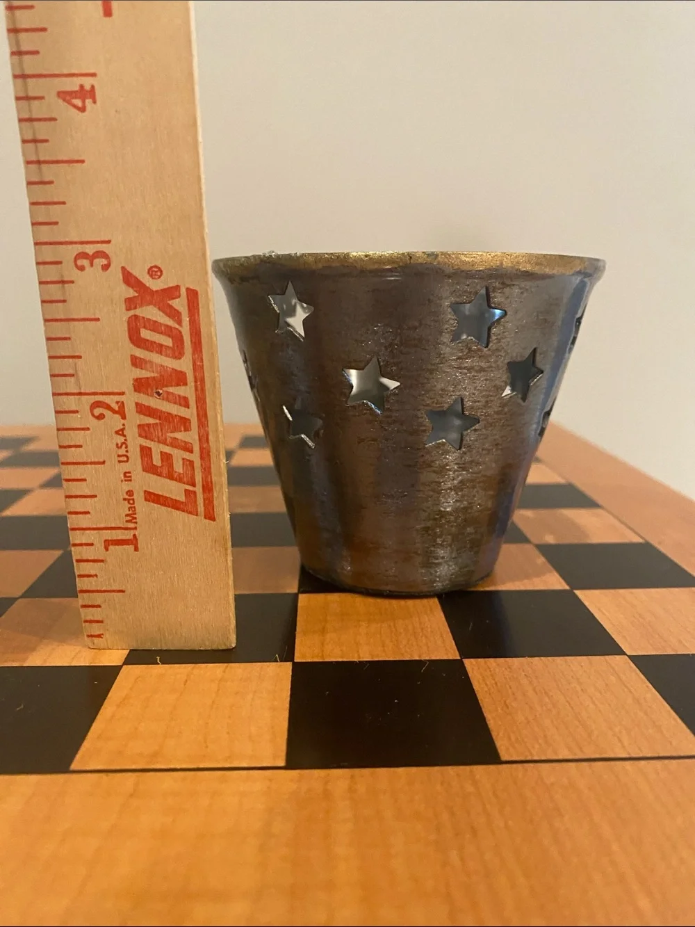 Vintage bundle (2) Pier 1 Imports candle holder star cutout brushed metal